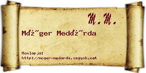 Móger Medárda névjegykártya